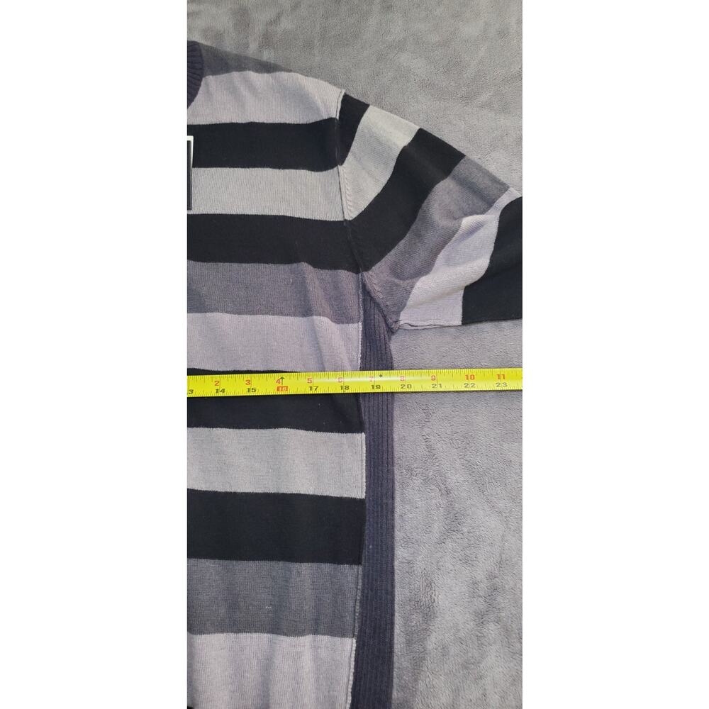 Buffalo David Bitton Size L Lambswool Gray Striped Crewneck Sweater Winter C5-20 - Picture 3 of 9